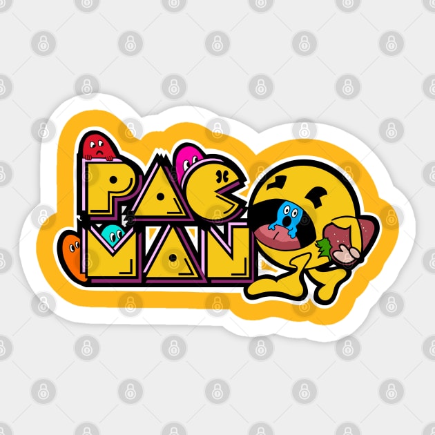 Pac-Man (vintage) Sticker by BludBros